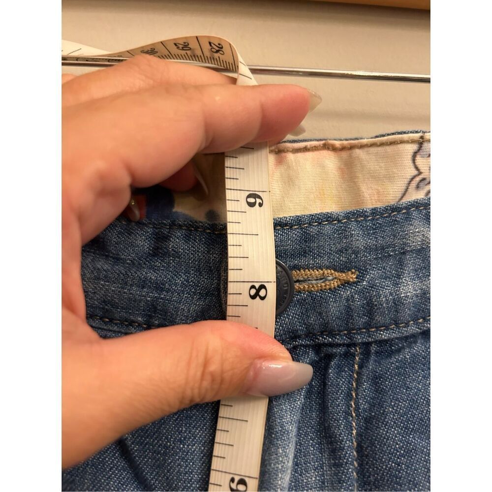 Y2K Lucky Brand Jeans Japanese Ukiyoe Artsy Pattern Cropped Jeans size 29 Hippie - Picture 10 of 12